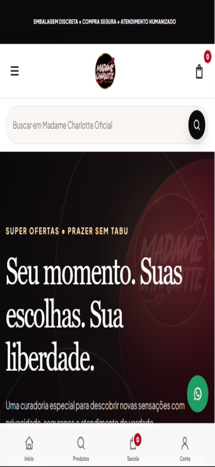 Versão mobile do projeto Madame Charlotte Oficial